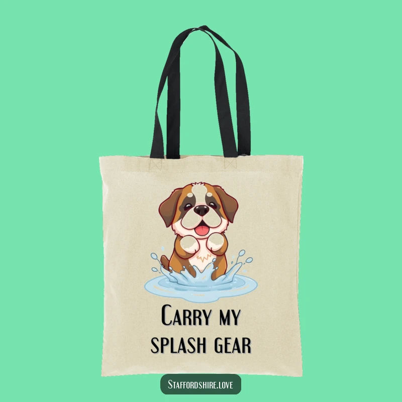 Funny Saint Bernard Splash Tote Bag: Carry Your Joy