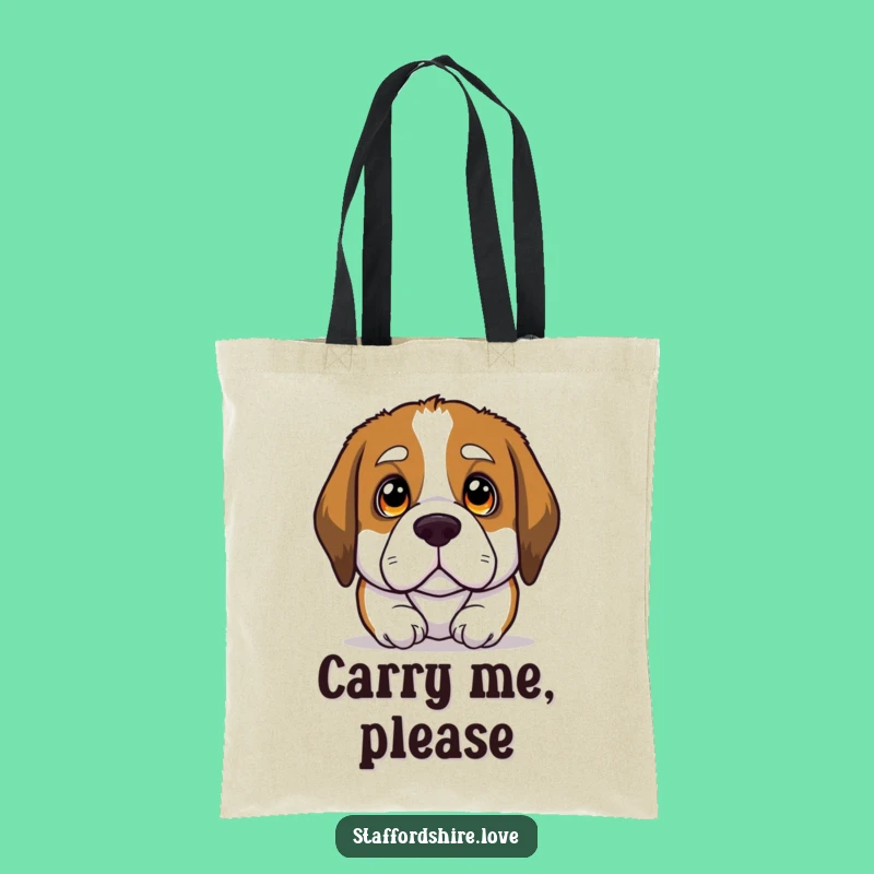 Funny Soulful Eyes Tote Bag - Heartwarming Saint Bernard Carryall Gift